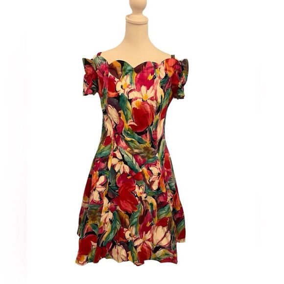 Byer California Dresses & Skirts - Vintage Off the shoulder floral dress